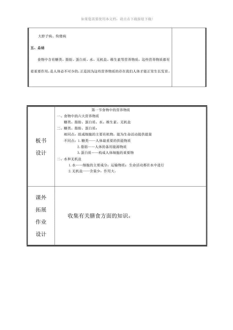 食物中的营养物质教案最新_第5页