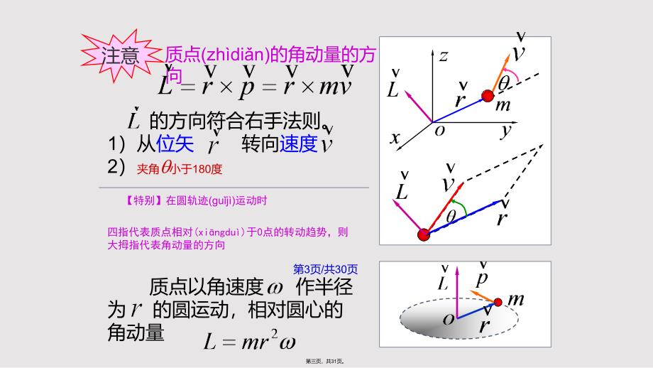 4角动量角动量守恒定律实用教案_第3页