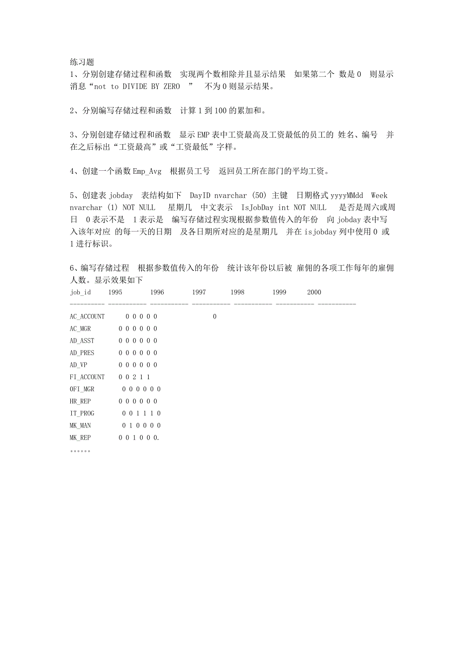 SQL编程练习题_第1页