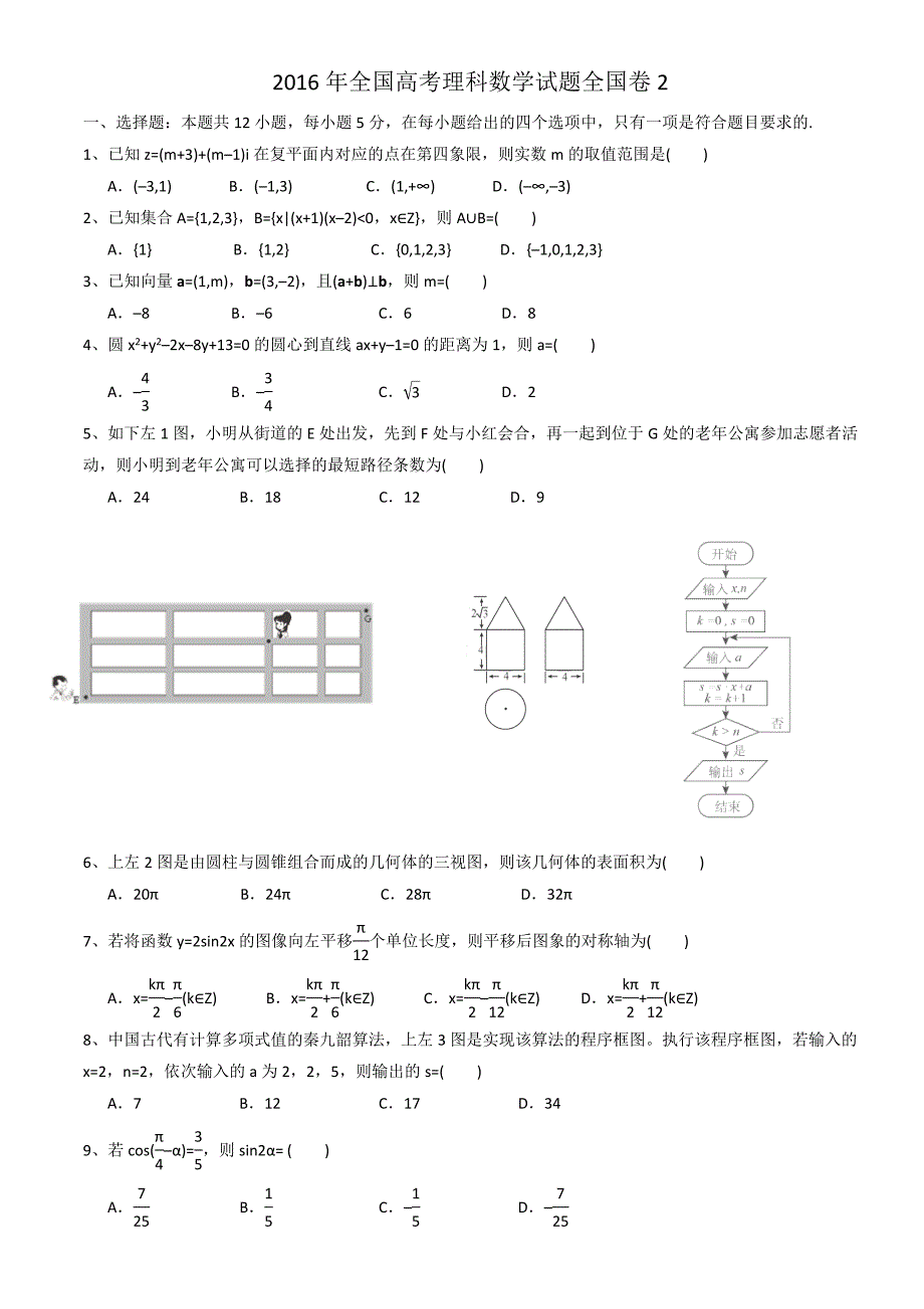 全国二卷理科数学高考真题及答案.doc_第1页