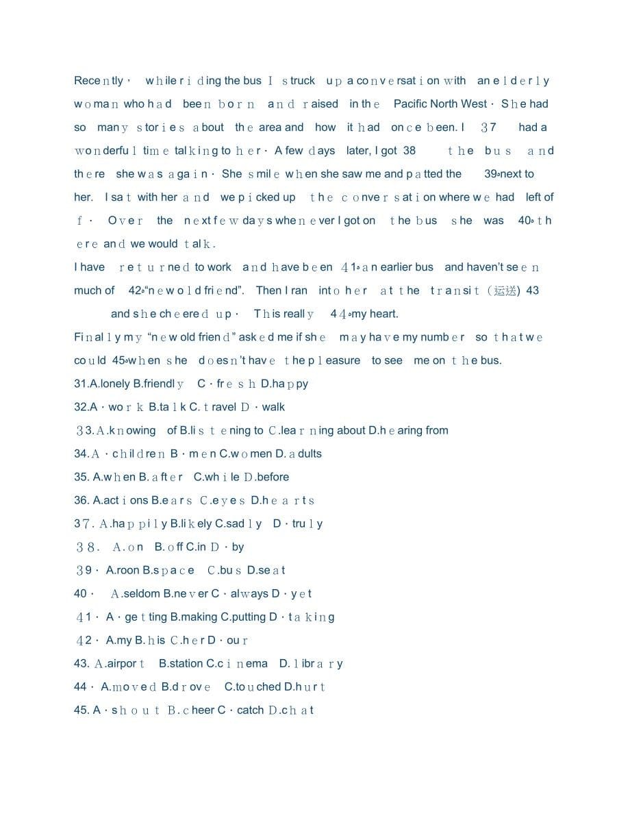 -九年级英语上学期第一次模拟考试试卷_第5页