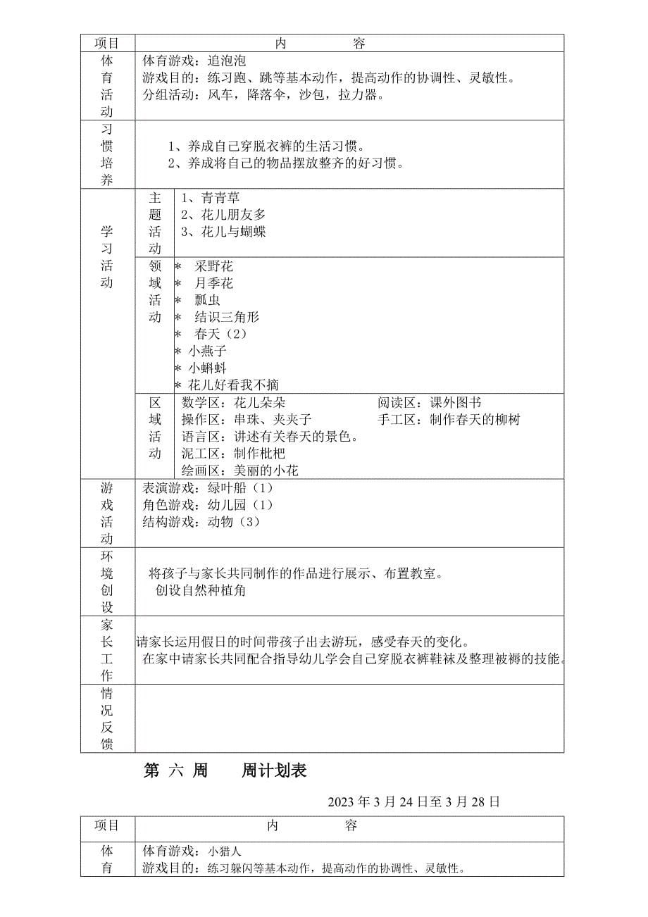 幼儿园小班下学期周计划3.doc_第5页