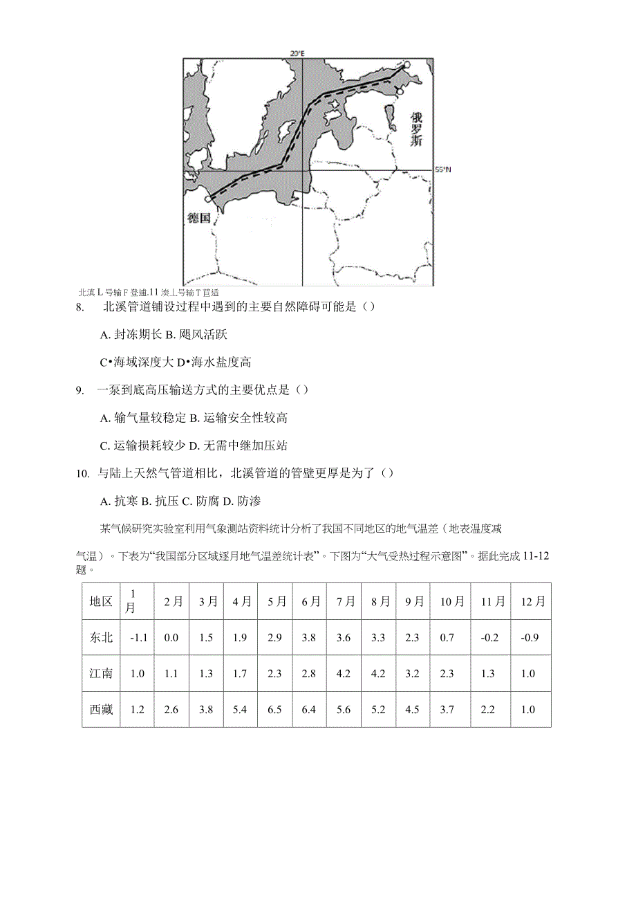 2021年普通高等学校招生统一考试第四次模拟演练地理试题【含答案】_第4页