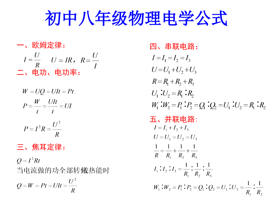 初中八年级物理电学计算复习.ppt_第1页