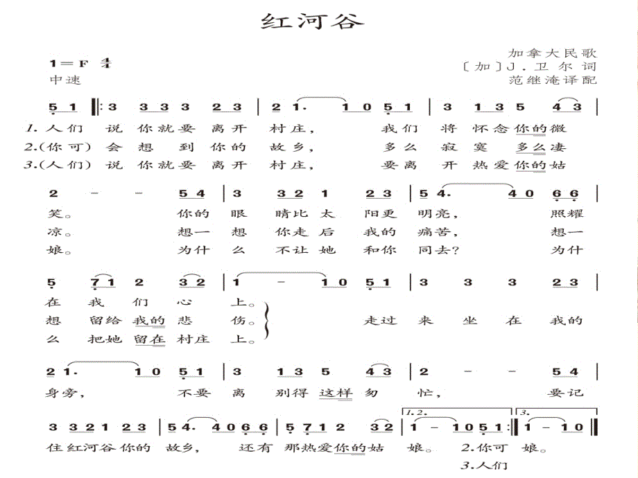 人教版音乐八年级上册红河谷 课件 (3)_第4页