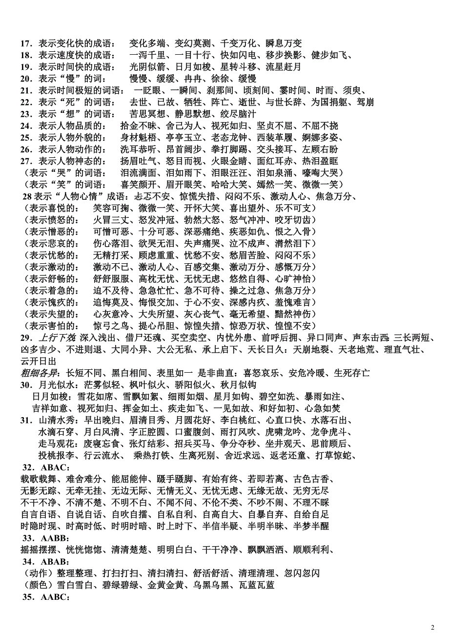 小学生词语积累大全(对学生绝对有用)_第2页