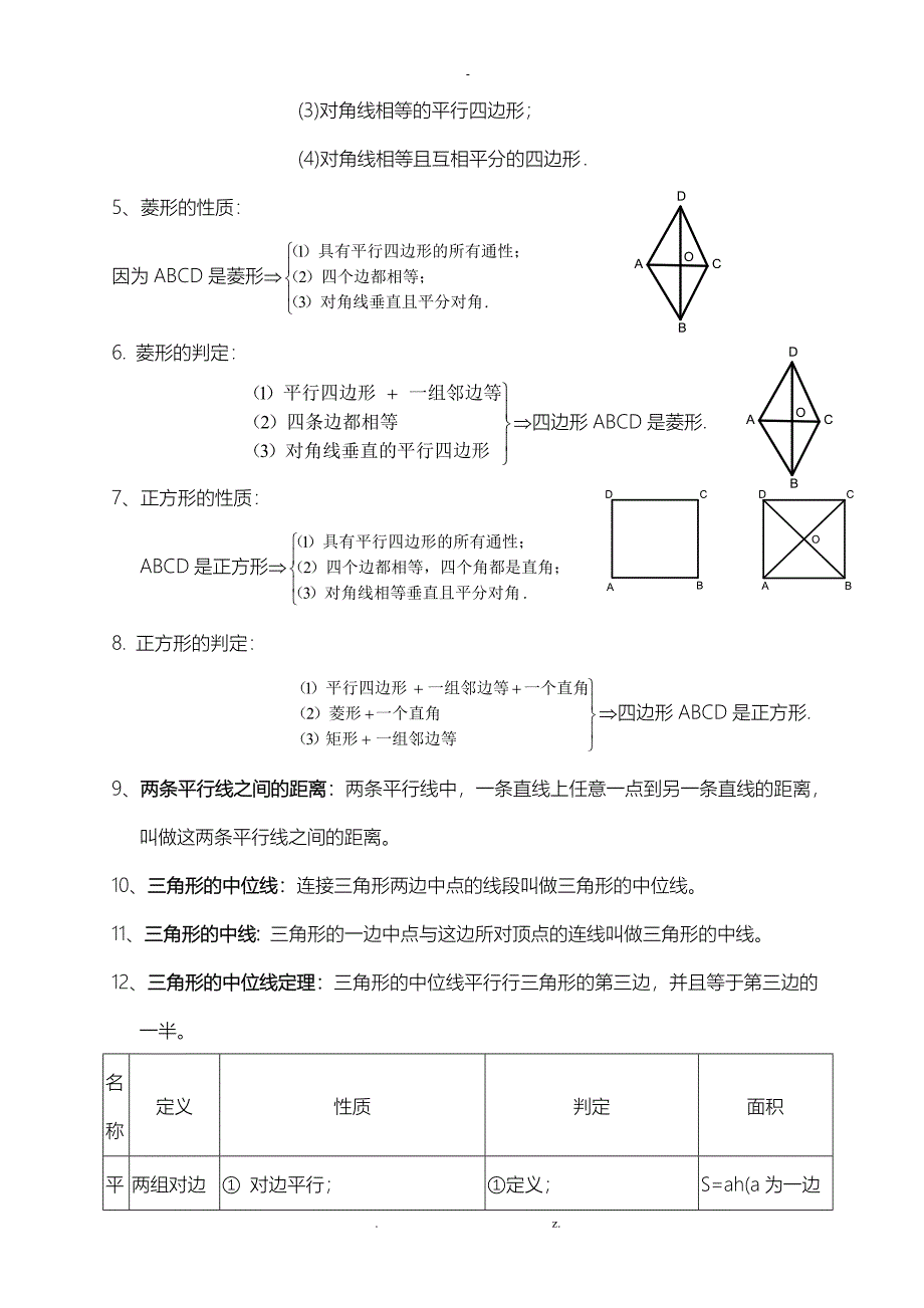 2018人教版八年级下册数学知识汇总_第4页