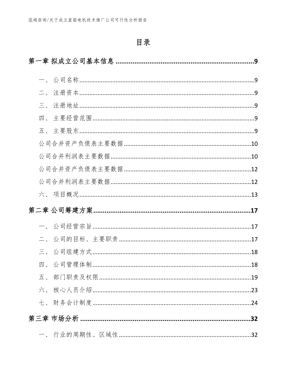 关于成立直驱电机技术推广公司可行性分析报告_第2页