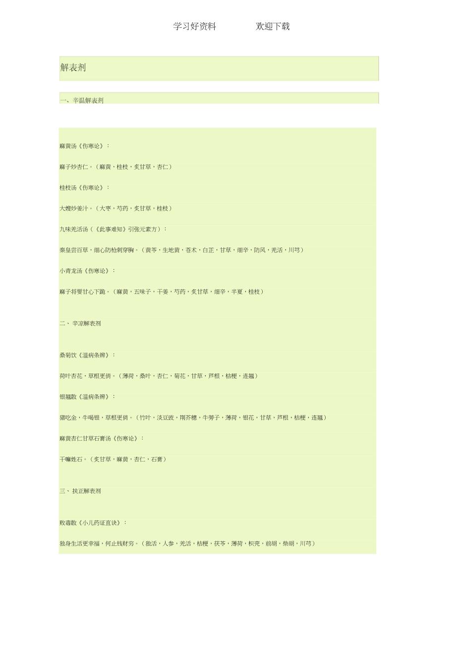 方剂学趣味方歌速记口诀(稍改版_第1页