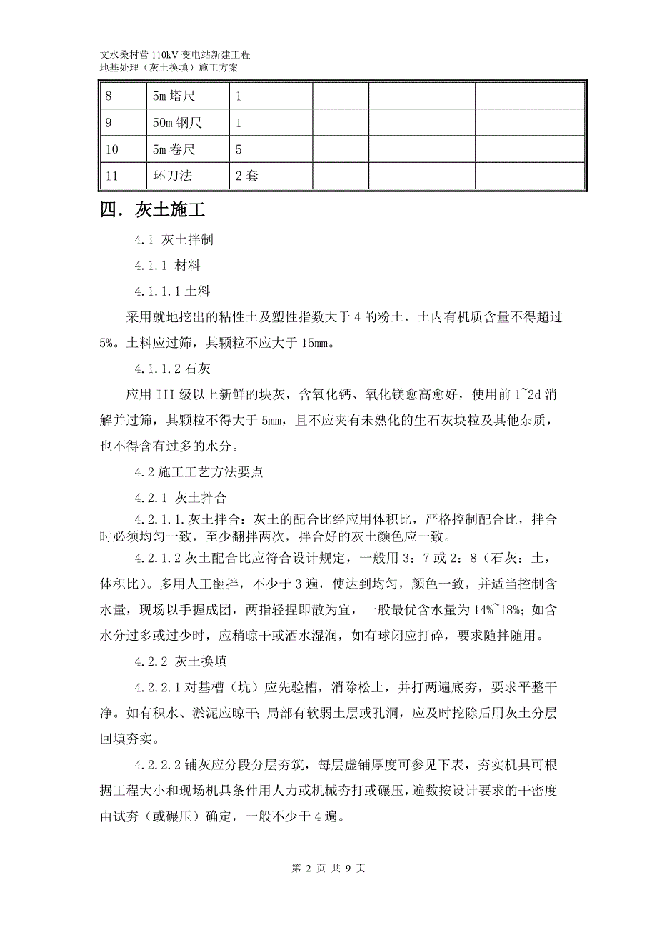 地基处理(灰土换填)一般施工方案_第4页