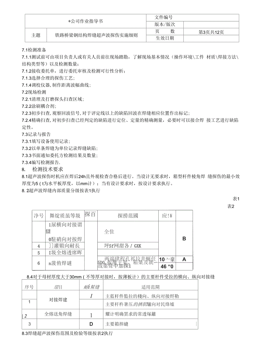 铁路桥梁钢结构焊缝超声波探伤实施细则_第3页