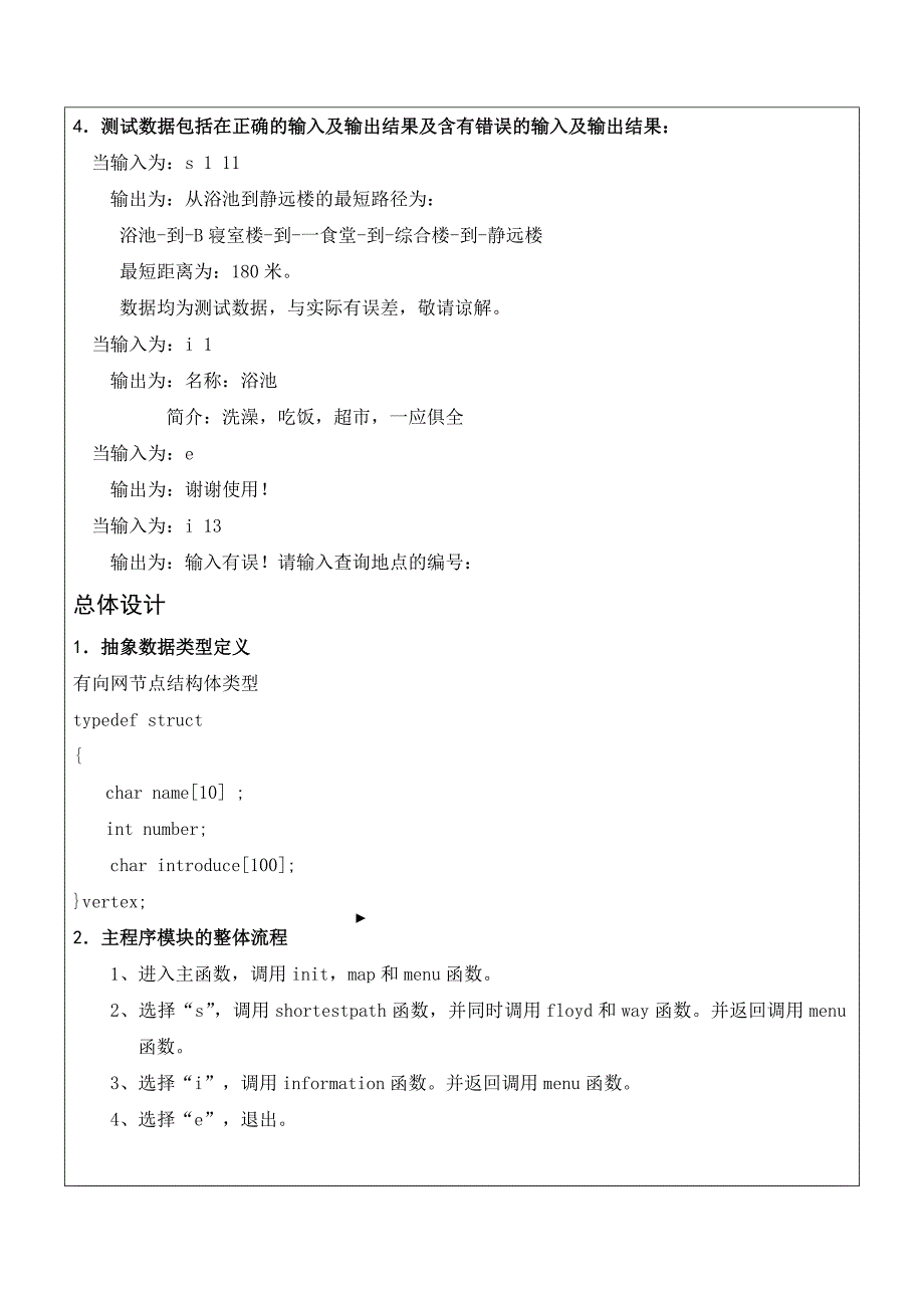 校园导航系统数据结构课程设计_第4页