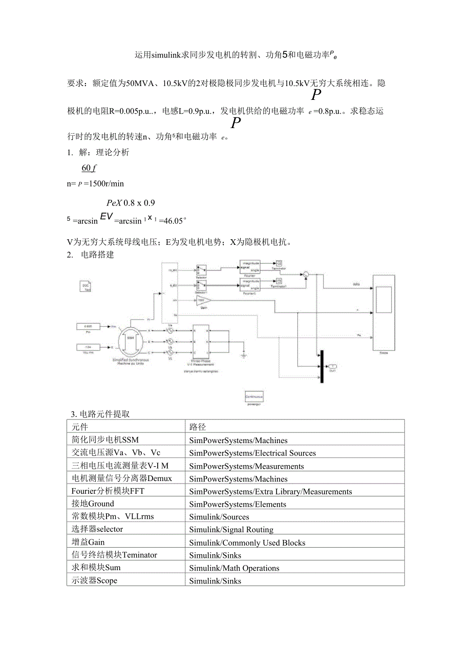 运用simulink求同步发电机的转速_第1页