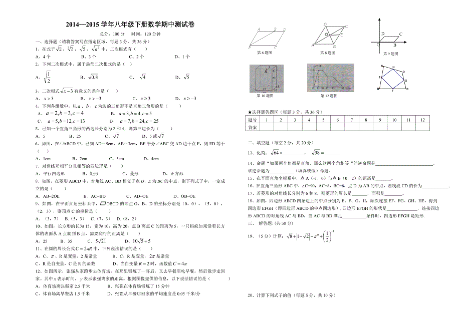 2015八年级下数学期中测试卷.doc_第1页