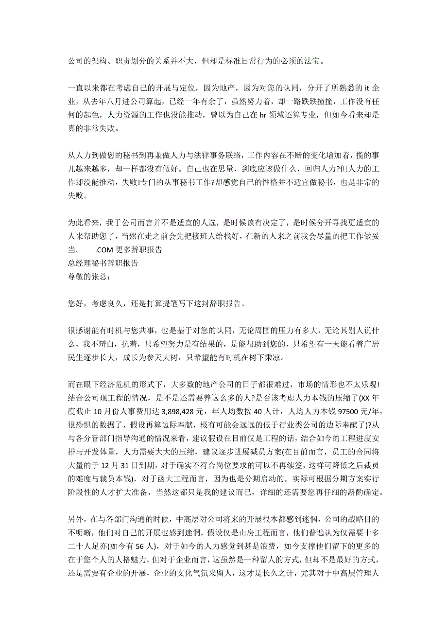 总经理秘书优秀的辞职报告_第2页