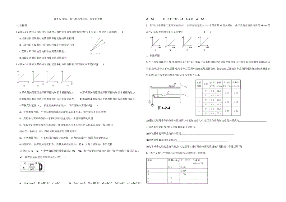探究加速度与力和质量的关系(教育精品)_第1页