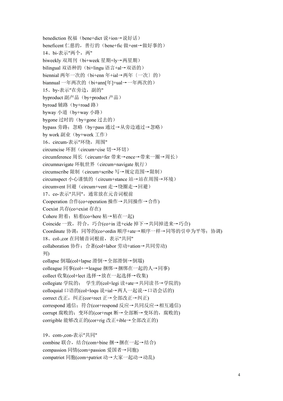 最常见的前缀76个和6级相关考试例词.doc_第4页