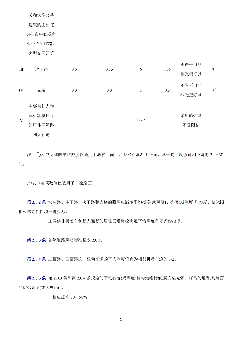 中国大陆城市道路照明设计标准_第2页