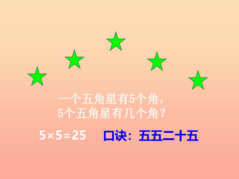 2022秋二年级数学上册 第一单元 表内乘法（一）（第12课时）5的乘法口诀课件1 西师大版_第4页