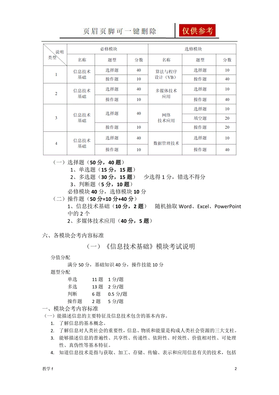 海淀区普通高中信息技术会考考试说明作业试题_第2页