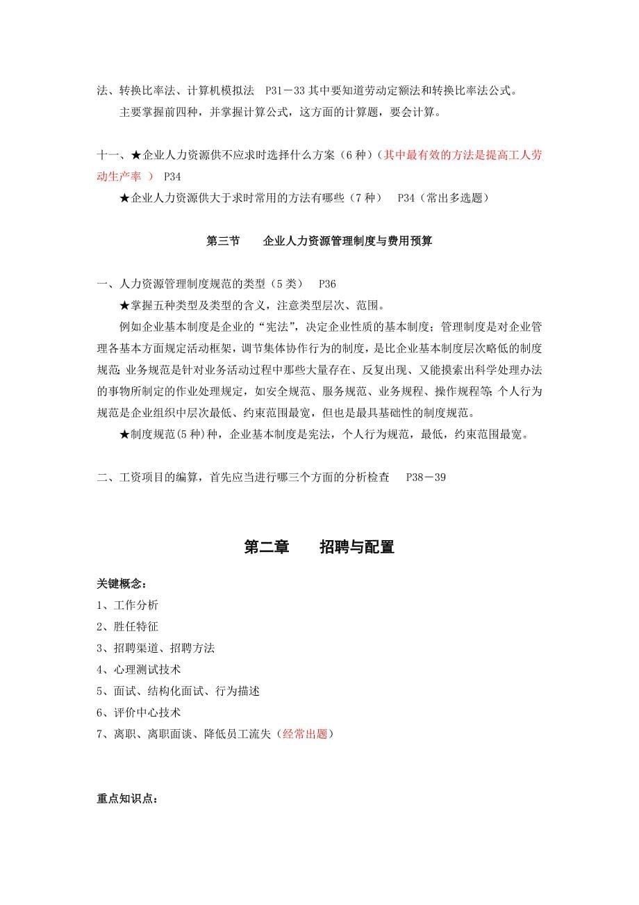 人力资源管理师考前重点分析_第5页