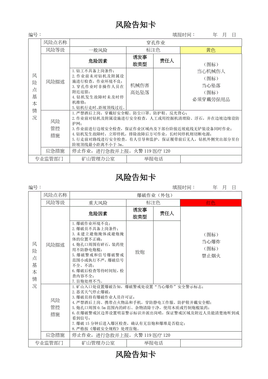 矿山--风险告知卡_第1页