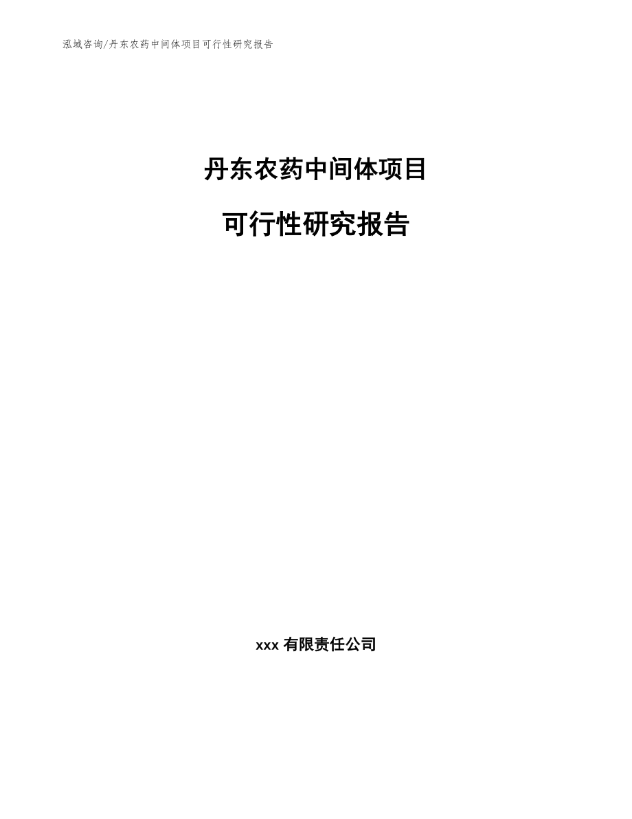 丹东农药中间体项目可行性研究报告模板参考_第1页