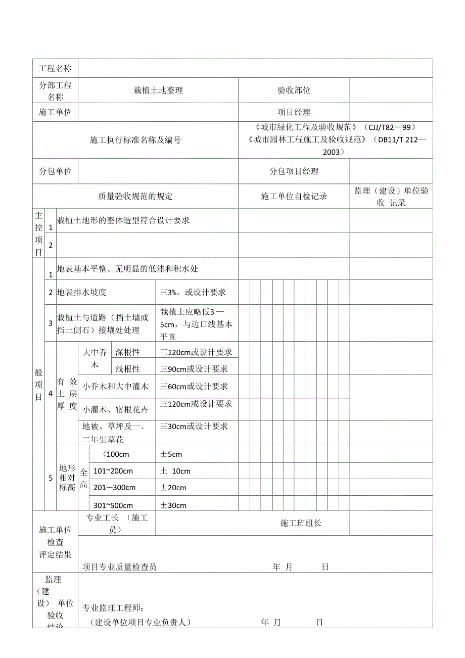 园林绿化质量验收记录全套表格_第4页