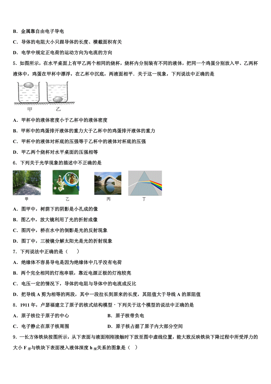 2023届广东省湛江市二十三中学中考试题猜想物理试卷含解析_第2页