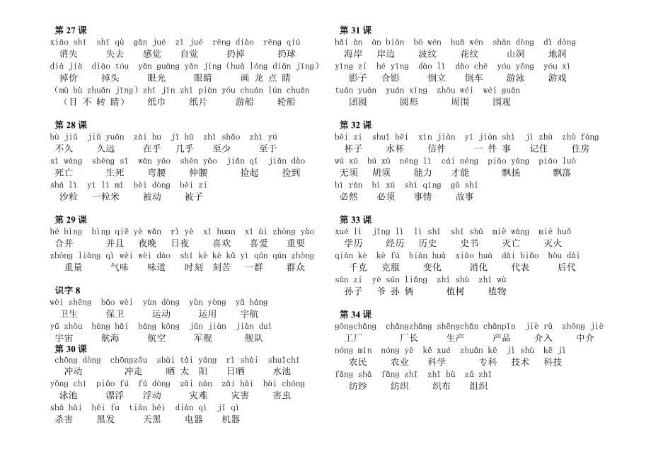 二年级上册我会写的生字词汇总_第5页