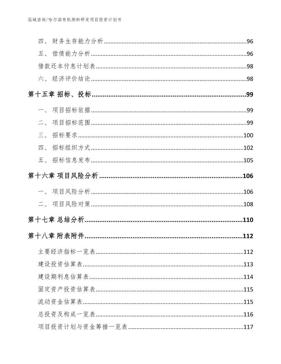 哈尔滨有机颜料研发项目投资计划书（模板范文）_第5页