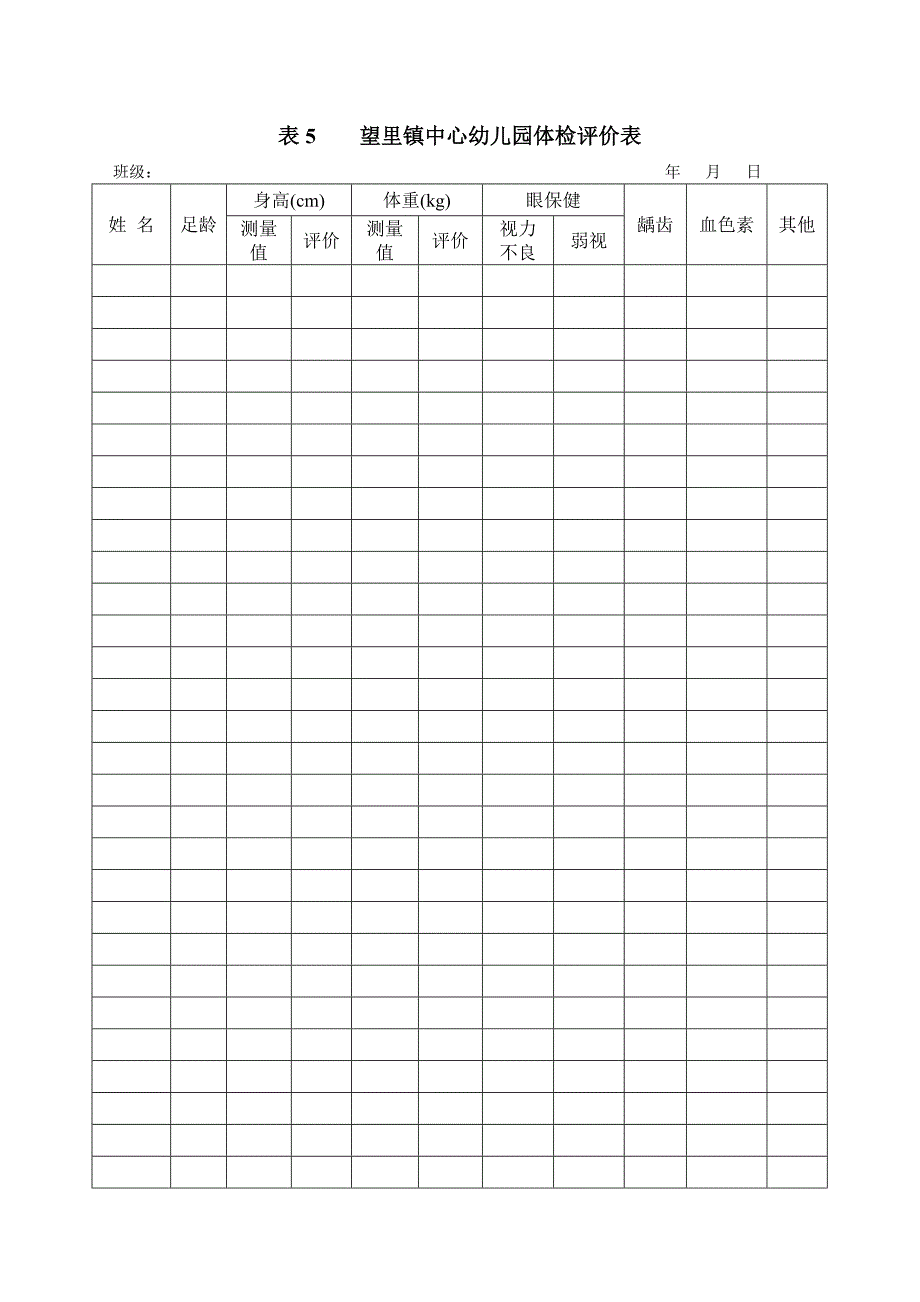 体检评价、疾病矫治表.doc_第1页