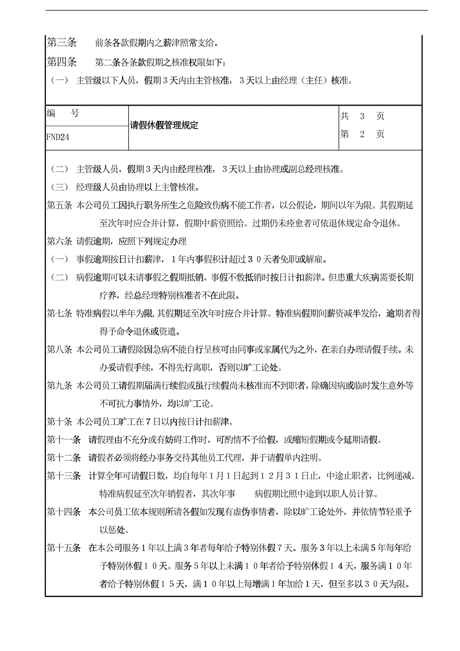 【企业管理】24请假休假管理规定_第2页