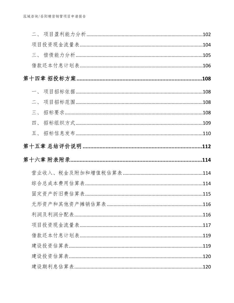 岳阳精密钢管项目申请报告参考模板_第5页