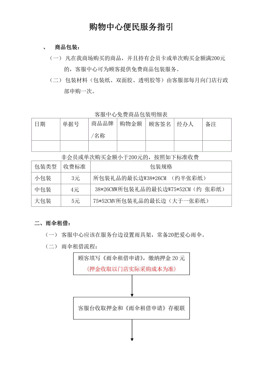 购物中心便民服务指引_第1页