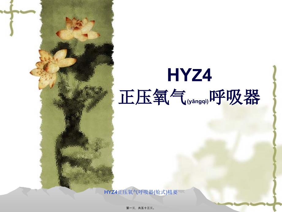 HYZ4正压氧气呼吸器舱式精要课件_第1页