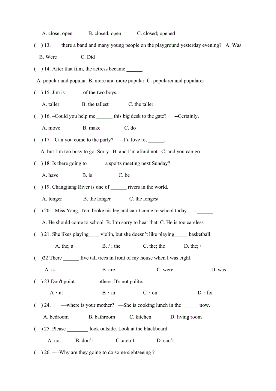 新外研版七年级下英语期末测试题及答案(DOC 8页)_第2页