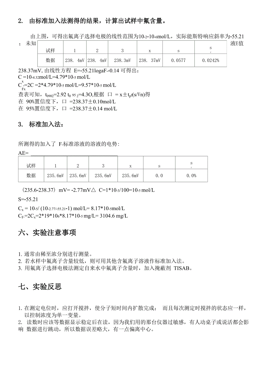 氟离子选择电极法测定氟离子的实验报告_第4页