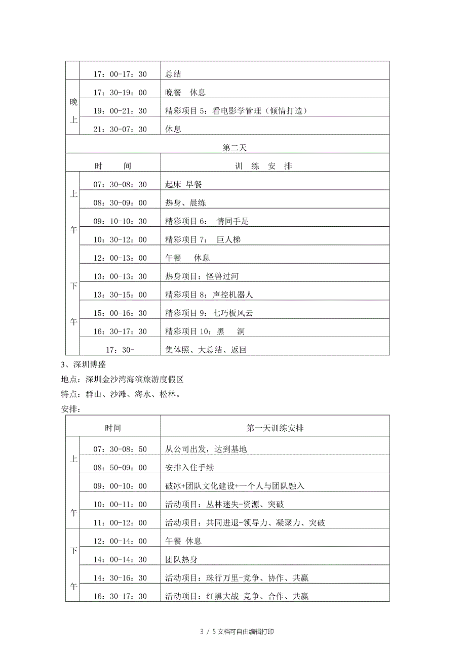 公司管理团队拓展训练方案_第3页