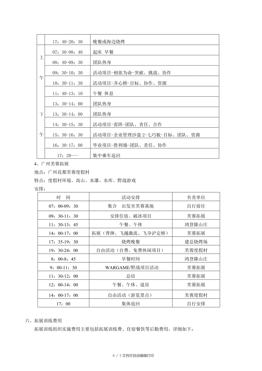 公司管理团队拓展训练方案_第4页