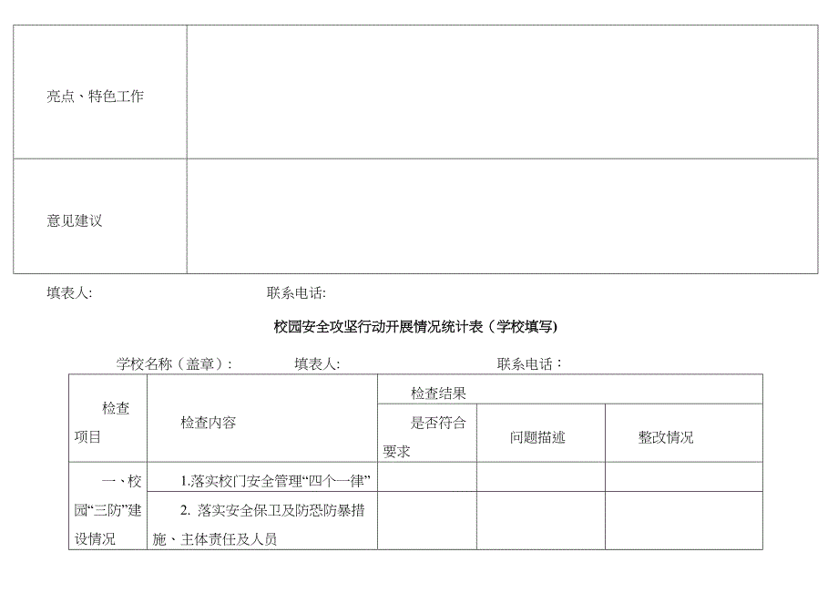 校园安全攻坚行动开展情况统计表汇编3篇_第2页