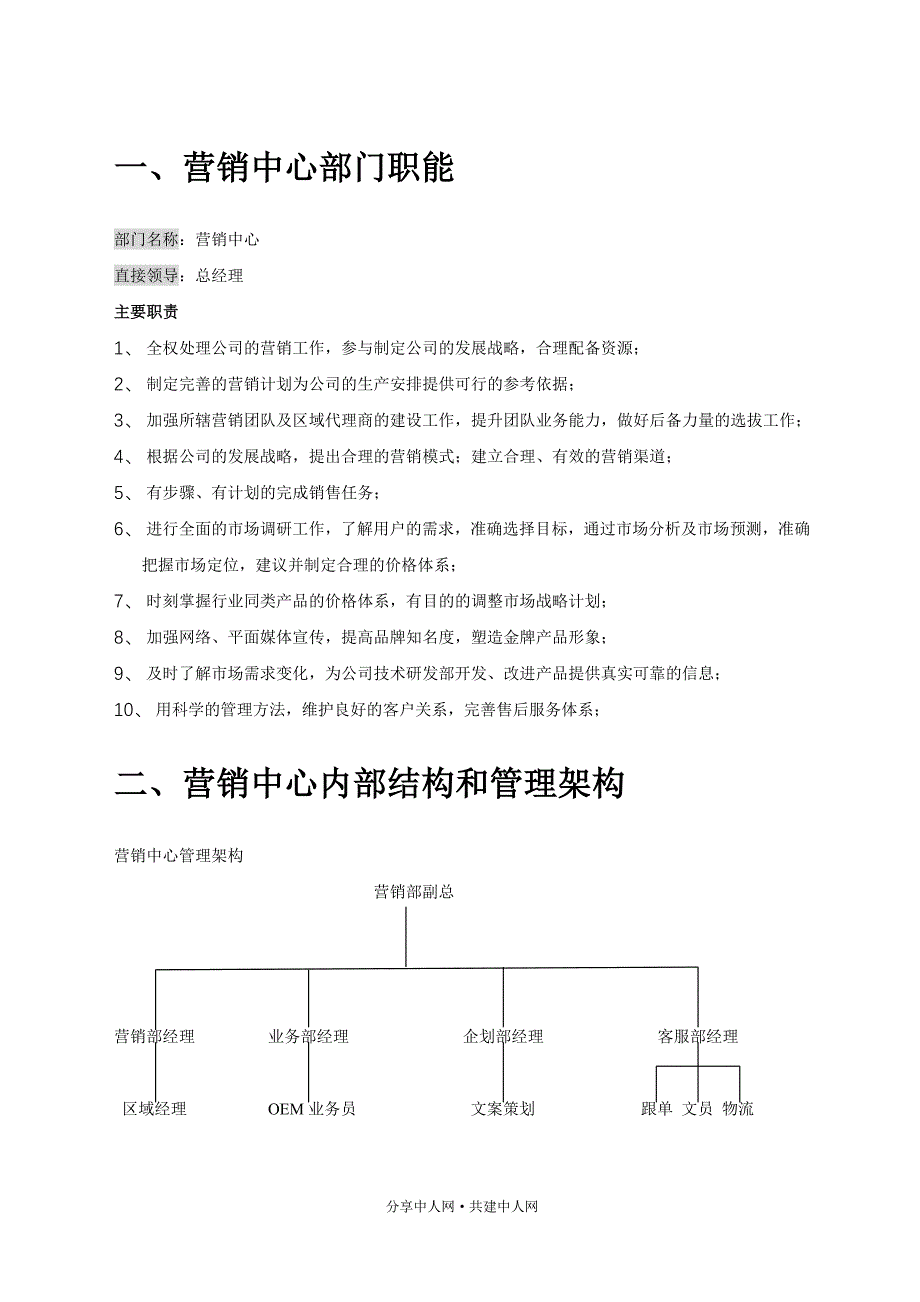 营销中心（部）管理制度_第2页