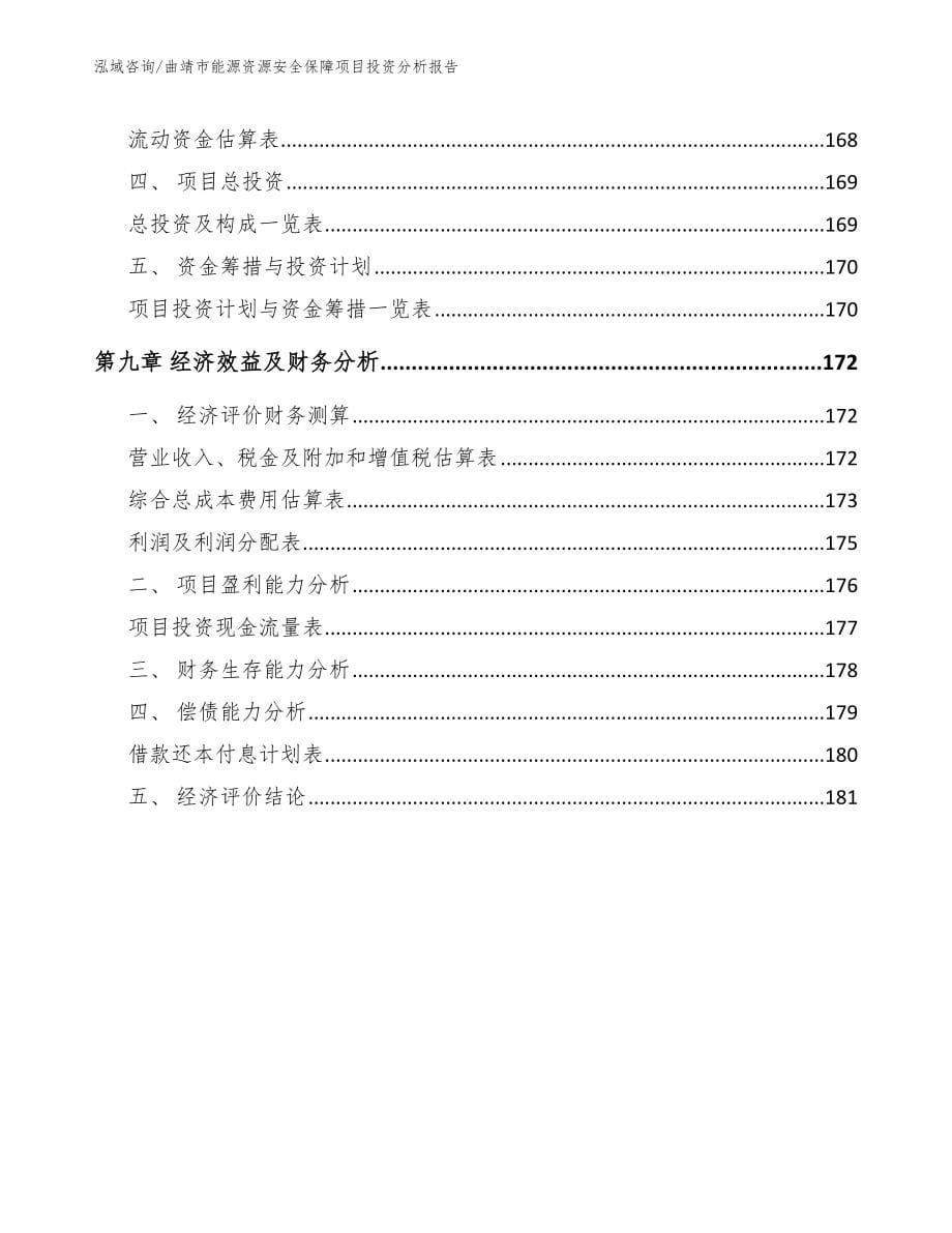 曲靖市能源资源安全保障项目投资分析报告_范文参考_第5页