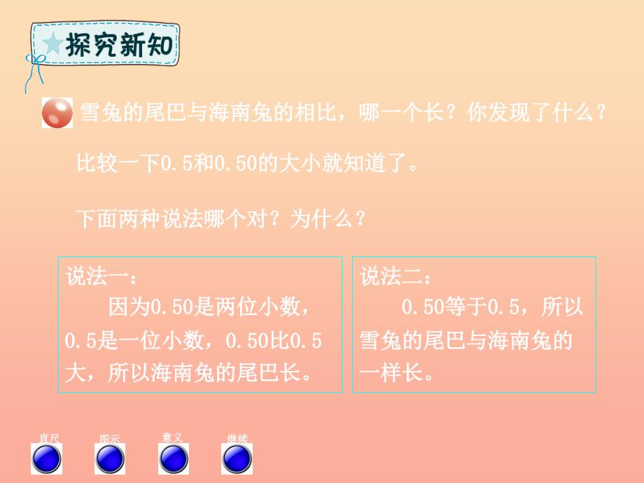 四年级数学下册第5章动物世界小数的意义和性质第4课时小数大小的比较课件青岛版六三制_第3页