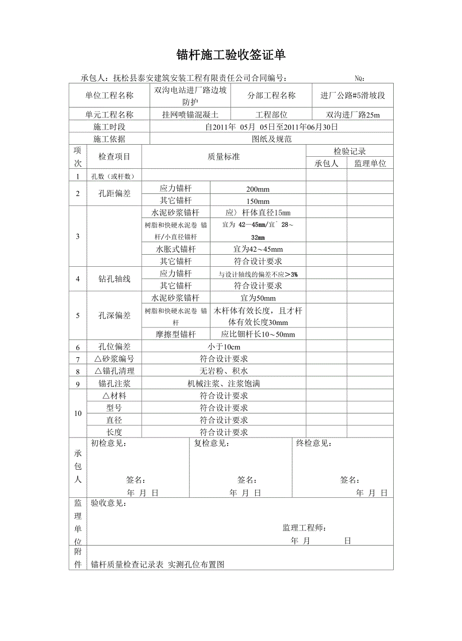 基坑支护竣工验收记录表_第2页