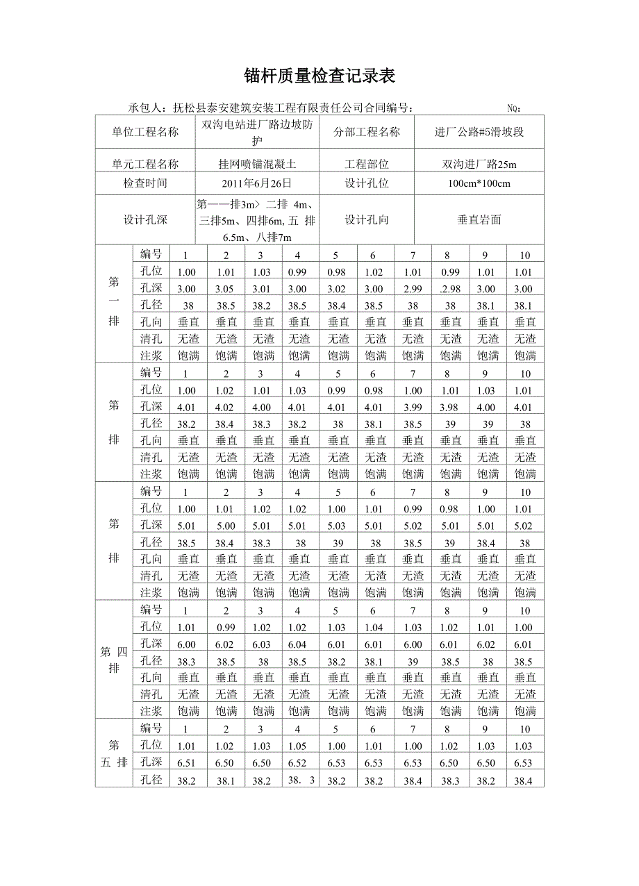 基坑支护竣工验收记录表_第3页