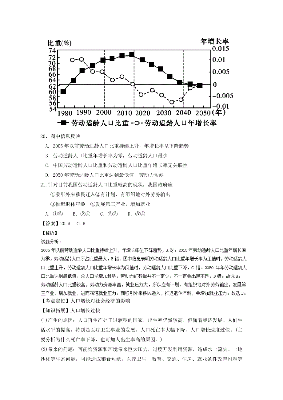 高三地理百所名校好题速递：专题07人口第04期含答案_第4页