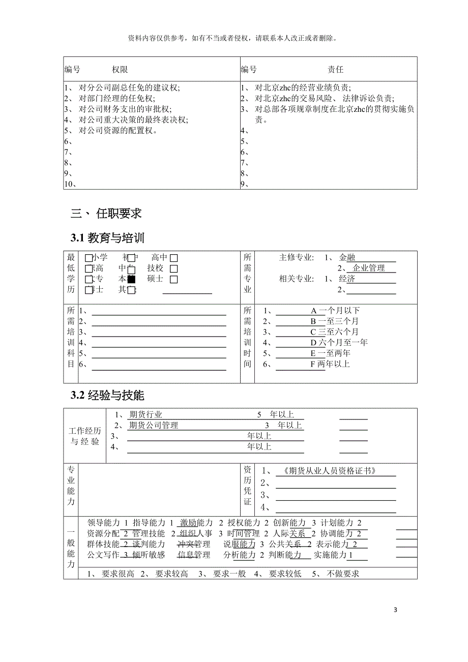 北京分公司总经理职务说明书.doc_第3页