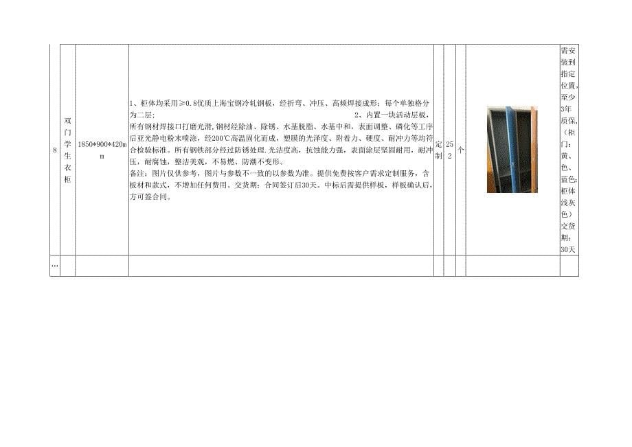 华南师范大学第二附属中学2019年宿舍家具需求书_第5页