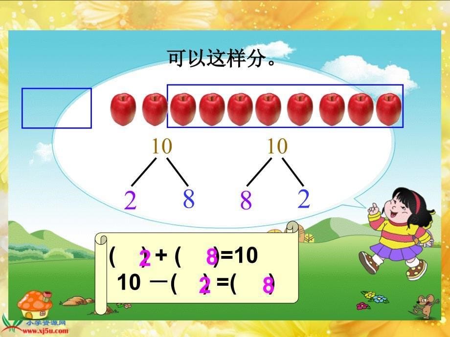 北师大版数学一年级上册《分苹果》课件_第5页